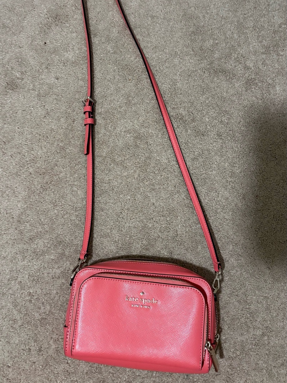 kate spade Coral Pink Leather Crossbody Bag